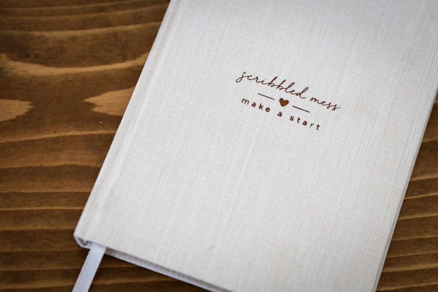 Natural oat linen notebook