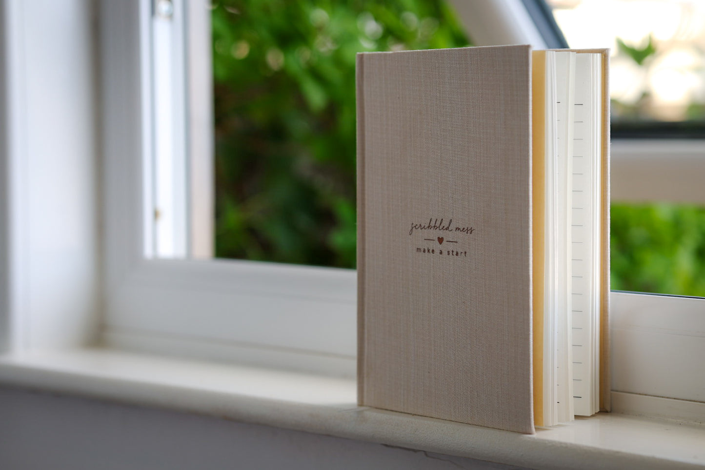 Natural oat linen notebook