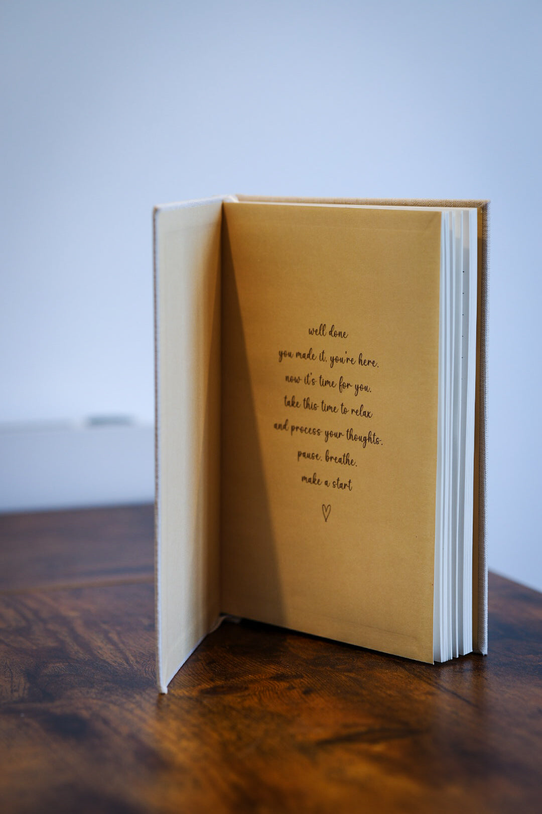 Natural oat linen notebook